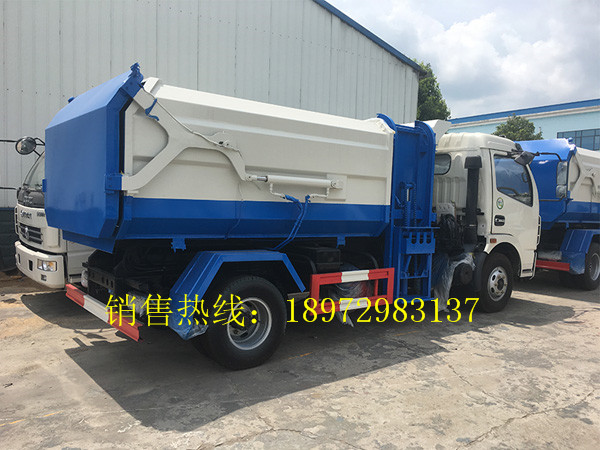 东风多利卡侧装挂桶压缩式垃圾车